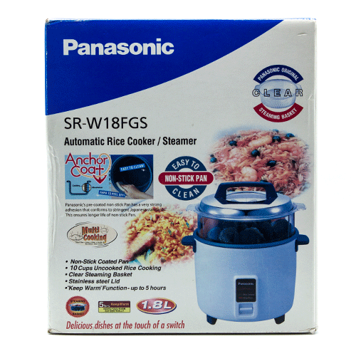 1.8l Rice Cooker, 600w Rice Cooker 1.8 Ltr, Non Stick Pan, Steamer (3 Pin) Panasonic