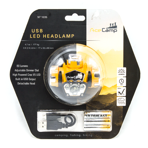 AceCamp1W Led Headlamp With Back Light Uses 3A+ Batteries