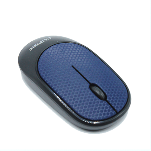 Cliptec 2.4ghz Wireless Leather Silent Mouse (leather Xilent)-blue