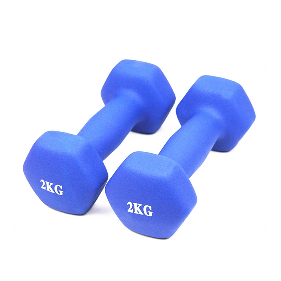 Hex Neoprene Dumbbells- 2x2kg - Blue