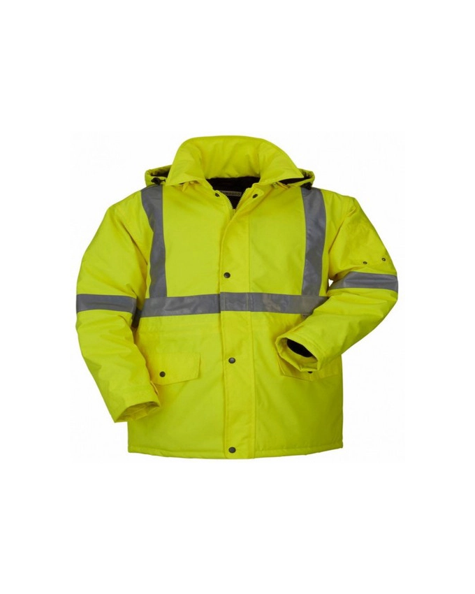 Hi Visibility Full Sleeve Jacket With Reflective Stripes, And Hood – Large Size – 86 X 67 Cm