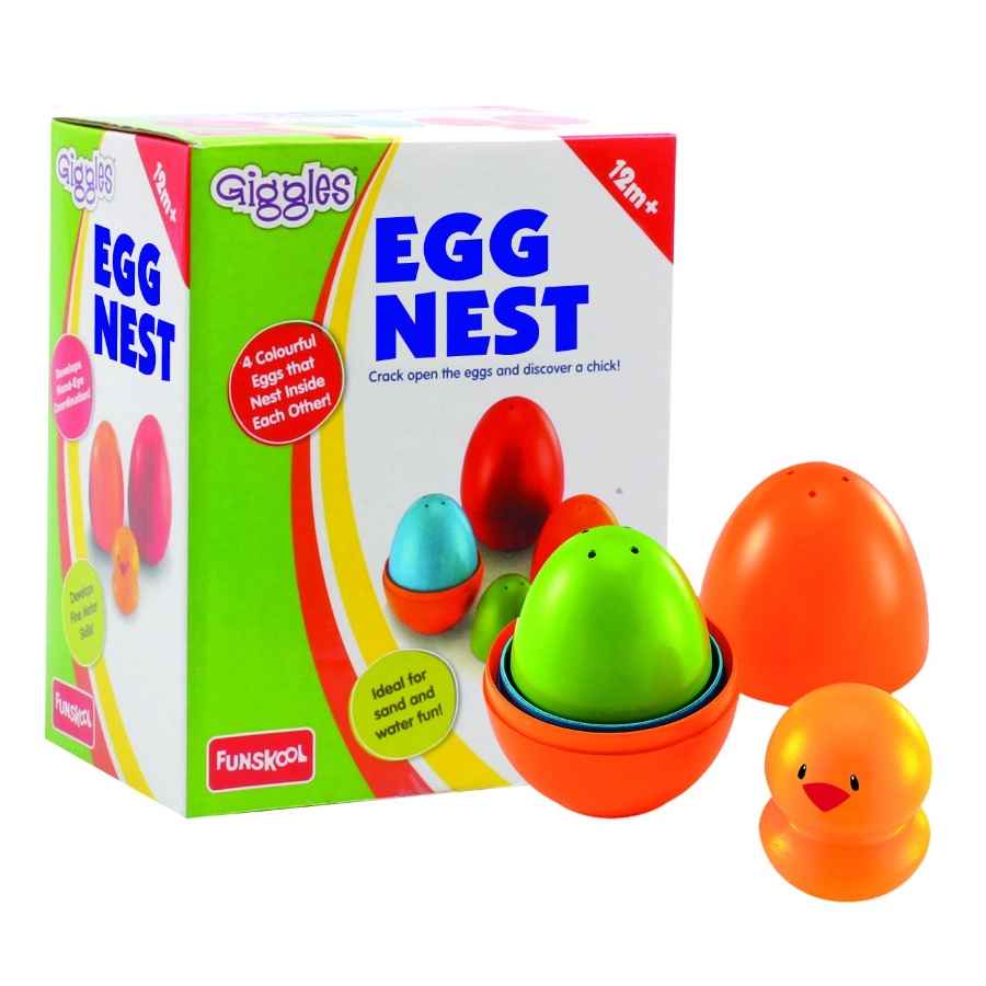 Children giggles Nesting Eggs, 4 Colorful Eggs & Chick, Age 5+