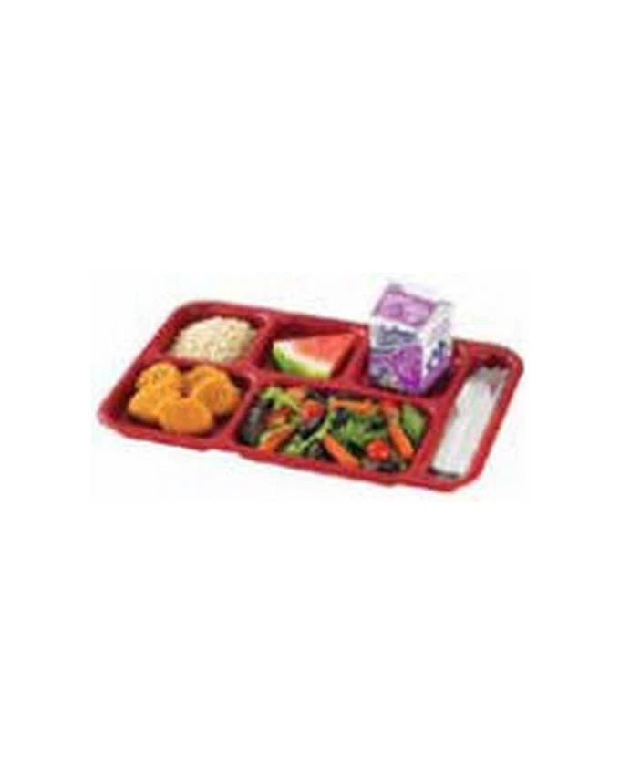 Compartment Tray Material: Polypropylene Food Tray, Red, 6 Partition, 36.5X25Cm Rectangle