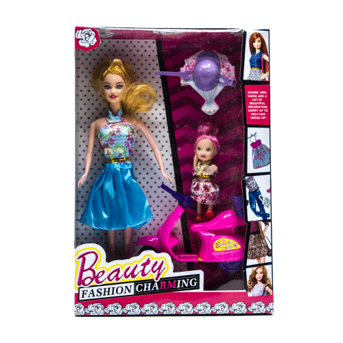 Beauty Fashion Doll With Baby Doll and Accessories, + Scooter