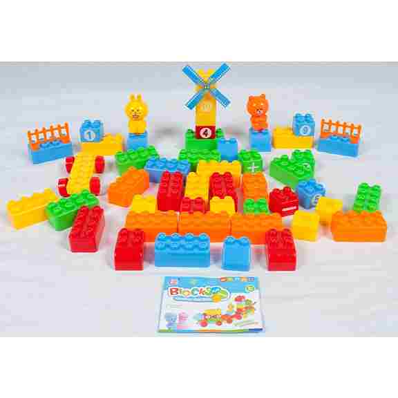 Children toy Building Blocks 58pcs in a Transparent Zipper Bag