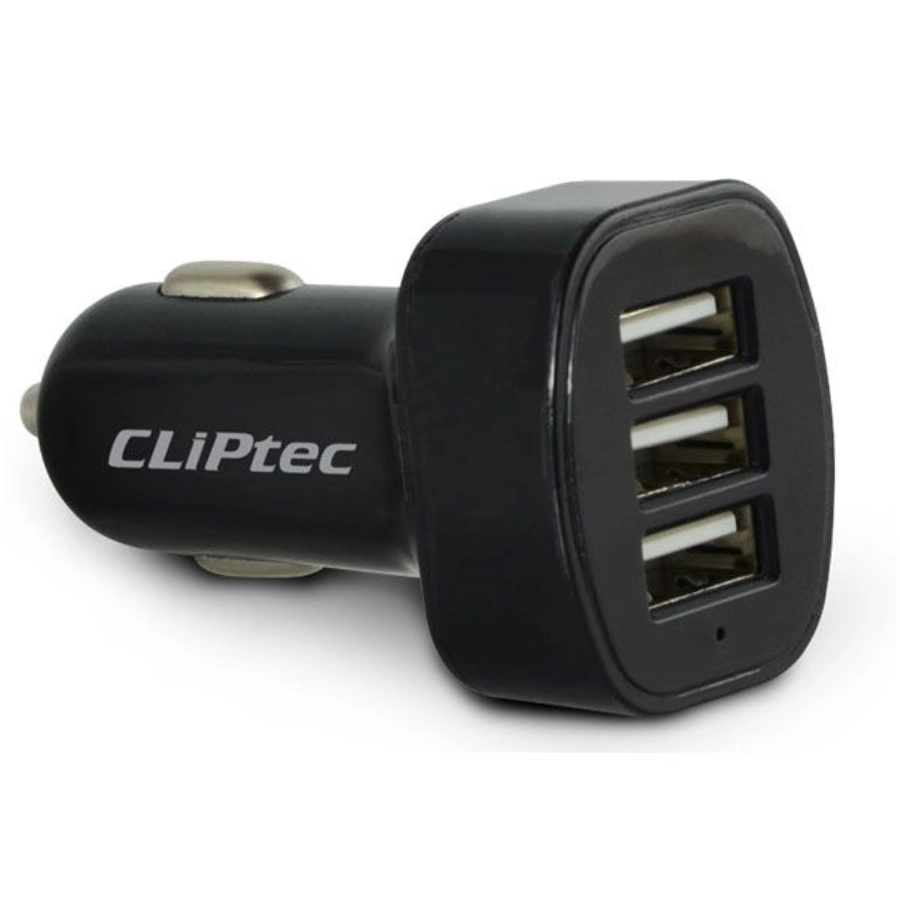 3 Usb Port 5.1A Car Charger Cliptec Black