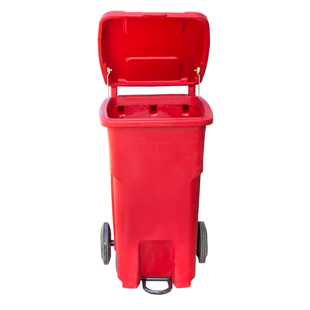 90 litre Garbage Bin With Wheels, Handle & Foot Pedal