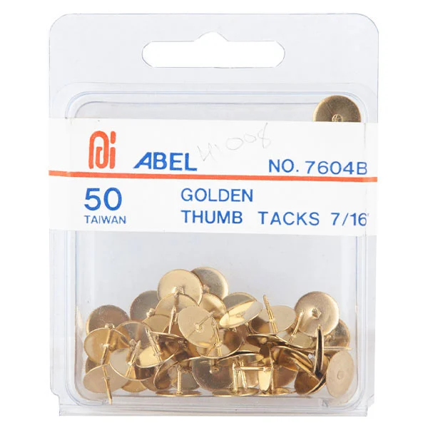 Golden Thumb Tacks 50Pcs 716inch