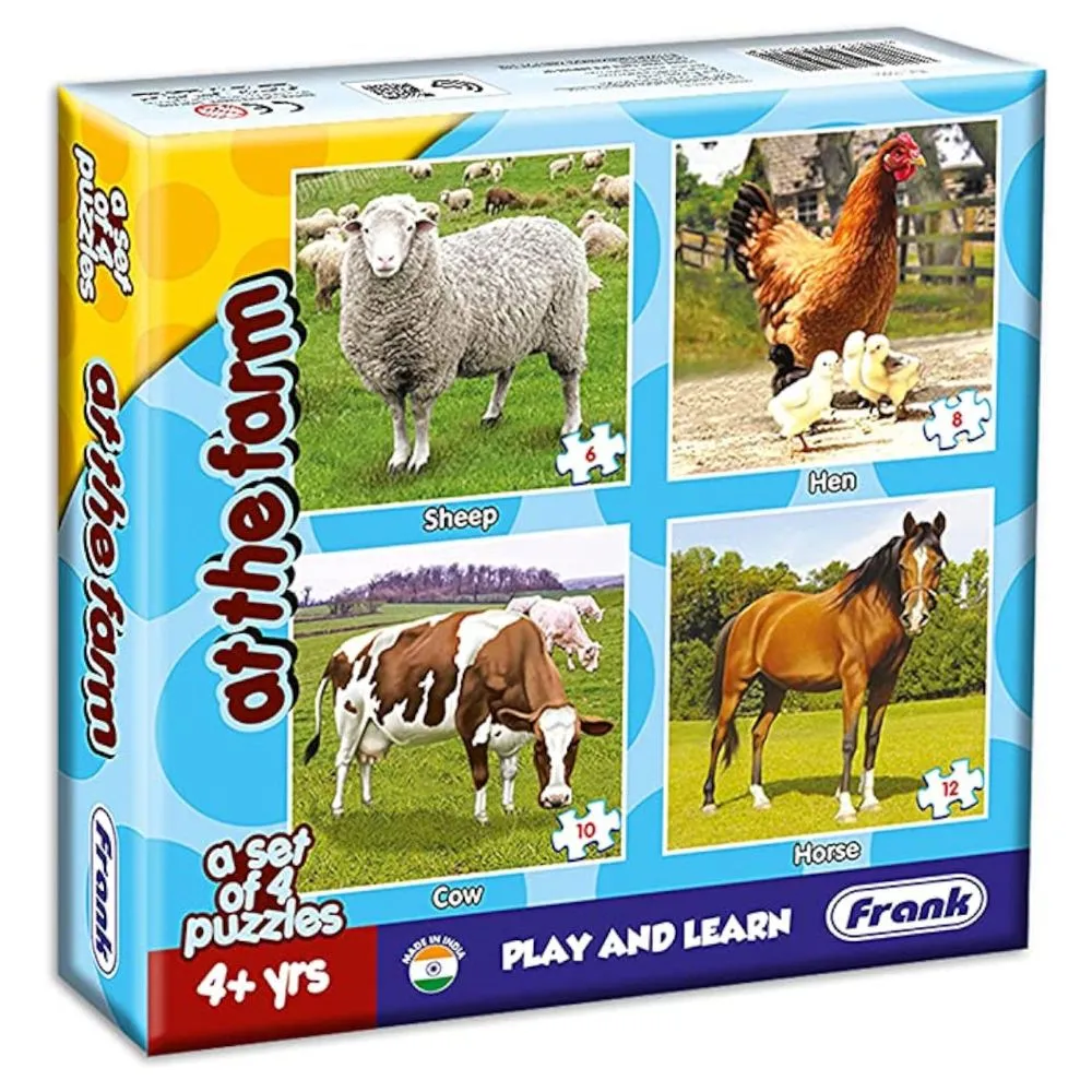 Frank, At The Farm Puzzle - A Set Of 4 Puzzles - 4+ years