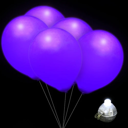 Balloon With Led Light 12 Inch, Purple, Pack Of 5