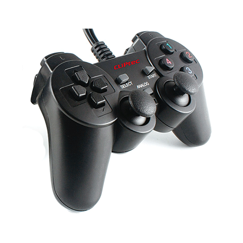 Cliptec Double Action PC USB Dual Vibration Twins Gamepad -  Black